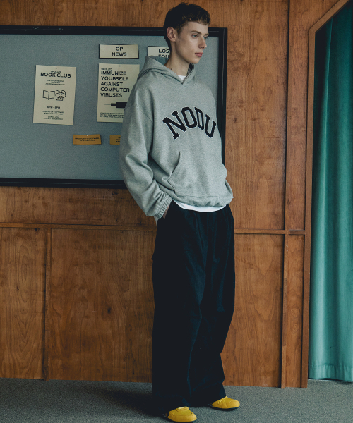 NODU（ノードユー）の「ビッグロゴアップリケフードTシャツ[グレー/ネイビー]（パーカー・メンズ・その他・MEDIUM/LARGE）」の18枚目の写真