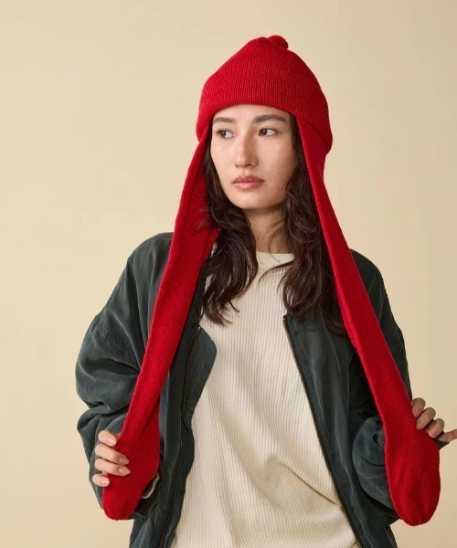 CPH（シーピーエイチ）の「CPH/シーピーエイチ/RABBIT KNIT BALKY WOOL（ニットキャップ/ビーニー・メンズ・レッド/ブラック・F）」の11枚目の写真