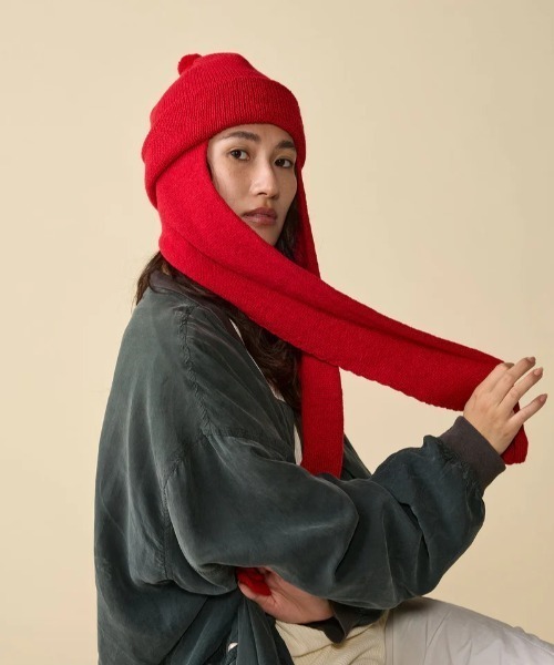 CPH（シーピーエイチ）の「CPH/シーピーエイチ/RABBIT KNIT BALKY WOOL（ニットキャップ/ビーニー・メンズ・レッド/ブラック・F）」の13枚目の写真