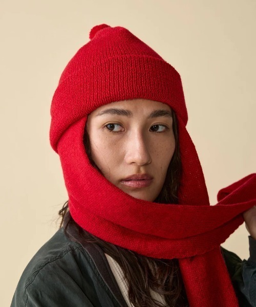 CPH（シーピーエイチ）の「CPH/シーピーエイチ/RABBIT KNIT BALKY WOOL（ニットキャップ/ビーニー・メンズ・レッド/ブラック・F）」の14枚目の写真