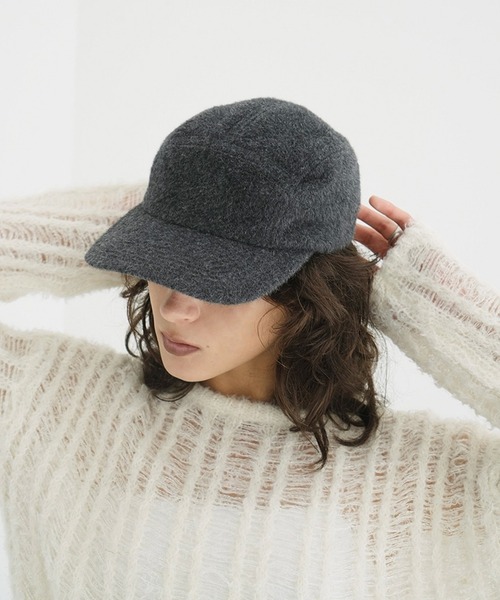 CLANE（クラネ）の「CLANE × KIJIMA TAKAYUKI ANGORA SHAGGY JET CAP（キャップ・レディース・グレー・F）」の2枚目の写真