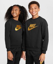 NIKE（ナイキ）の「ナイキ スポーツウェア クラブ フリース ジュニア クルーネック スウェットシャツ / Nike Sportswear Club Fleece Big Kids' Crew-Neck Sweatshirt HQ0975-010 Black（スウェット）」