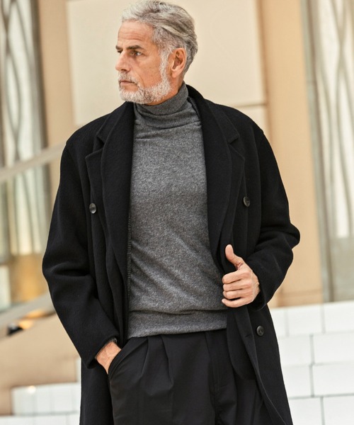 AKM Contemporary(エイケイエムコンテンポラリー)の「【WEB・直営店限定】AKM Contemporary(エイケイエムコンテンポラリー)レイヤードカラー ダブルブレスト ロングコート(保温性/軽量)(トレンチコート・メンズ・ブラック/ベージュ・M/L/XL)」の11枚目の写真