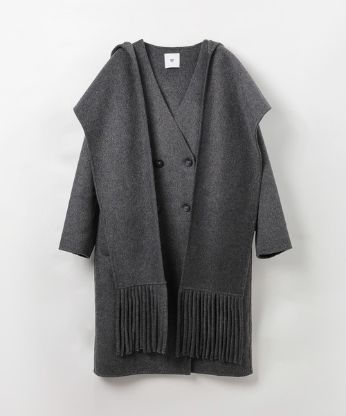 BAYFLOW（ベイフロー）の「【EF(エフ)】リバーフーディーコート（WOMEN）（ノーカラーコート・レディース・ブラウン/チャコール・FREE）」の9枚目の写真