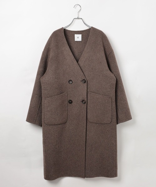 BAYFLOW（ベイフロー）の「【EF(エフ)】リバーフーディーコート（WOMEN）（ノーカラーコート・レディース・ブラウン/チャコール・FREE）」の13枚目の写真