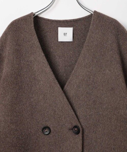 BAYFLOW（ベイフロー）の「【EF(エフ)】リバーフーディーコート（WOMEN）（ノーカラーコート・レディース・ブラウン/チャコール・FREE）」の14枚目の写真