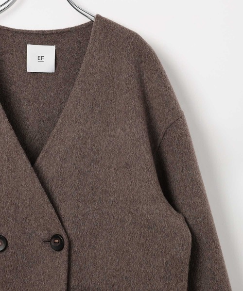 BAYFLOW（ベイフロー）の「【EF(エフ)】リバーフーディーコート（WOMEN）（ノーカラーコート・レディース・ブラウン/チャコール・FREE）」の15枚目の写真