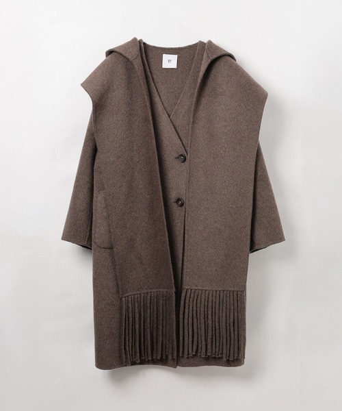 BAYFLOW（ベイフロー）の「【EF(エフ)】リバーフーディーコート（WOMEN）（ノーカラーコート・レディース・ブラウン/チャコール・FREE）」の22枚目の写真