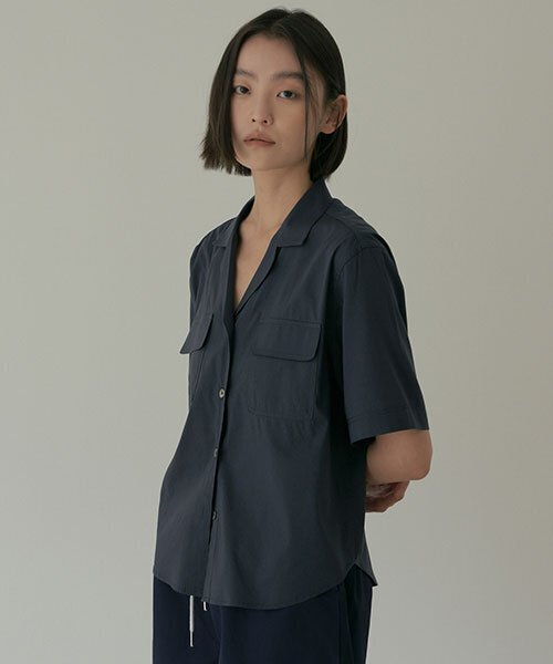 LINGSEOUL（リングソウル）の「bamboo blended pocket blouse-navy（シャツ/ブラウス・レディース・その他・FREE）」の2枚目の写真