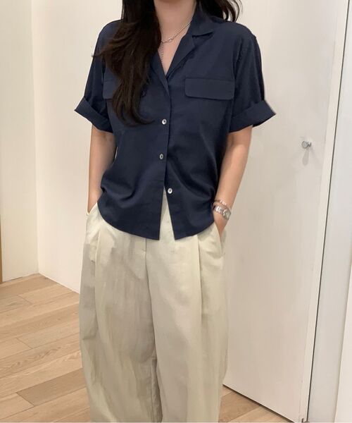 LINGSEOUL（リングソウル）の「bamboo blended pocket blouse-navy（シャツ/ブラウス・レディース・その他・FREE）」の5枚目の写真