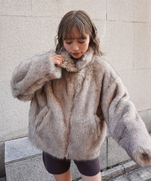 gossara（ゴサラ）の「【ZOZO限定アウター】フェイクファージャケット（その他アウター・レディース・ベージュ/ブラウン/その他/ライトブラウン/グレー/ブラック・FREE）」の12枚目の写真