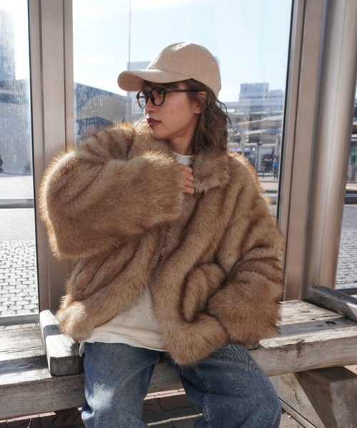 gossara（ゴサラ）の「【ZOZO限定アウター】フェイクファージャケット（その他アウター・レディース・ベージュ/ブラウン/その他/ライトブラウン/グレー/ブラック・FREE）」の20枚目の写真