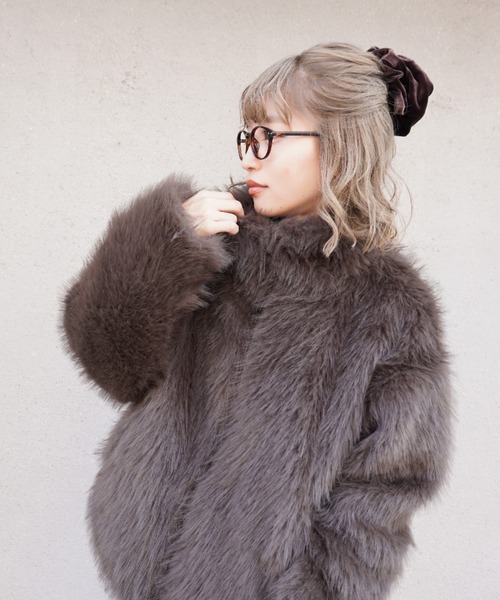 ファーブルゾンジャケット グレー ZOZOTOWN セール】【ZOZO限定】フェイクファージャケット（その他アウター