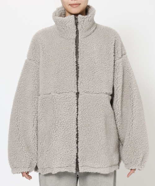 BABYLONE（バビロン）の「ウールボアブルゾン（ブルゾン・レディース・グレイッシュベージュ/ブラック・フリー）」の9枚目の写真