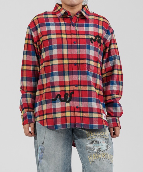 .ENDRECHERI.(エンドリケリー)の「VINES FLANNEL CHECK SHIRT(シャツ/ブラウス・メンズ・レッド・M/L)」の5枚目の写真