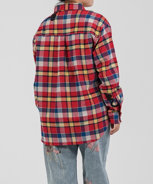 .ENDRECHERI.(エンドリケリー)の「VINES FLANNEL CHECK SHIRT(シャツ/ブラウス・メンズ・レッド・M/L)」の7枚目の写真