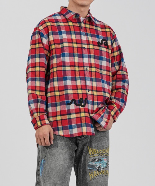 .ENDRECHERI.(エンドリケリー)の「VINES FLANNEL CHECK SHIRT(シャツ/ブラウス・メンズ・レッド・M/L)」の9枚目の写真