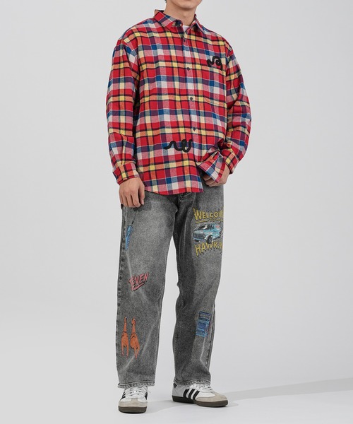 .ENDRECHERI.(エンドリケリー)の「VINES FLANNEL CHECK SHIRT(シャツ/ブラウス・メンズ・レッド・M/L)」の10枚目の写真