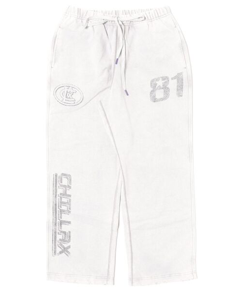 セール】【CHILLAX】パウダーブリーチ加工プリント 裏毛ロングパンツ