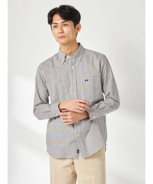 McGREGOR（マックレガー）の「微起毛ギンガムチェックシャツ（シャツ/ブラウス・メンズ・ブルー系その他2/イエロー/グリーン・M/XL/L）」の3枚目の写真