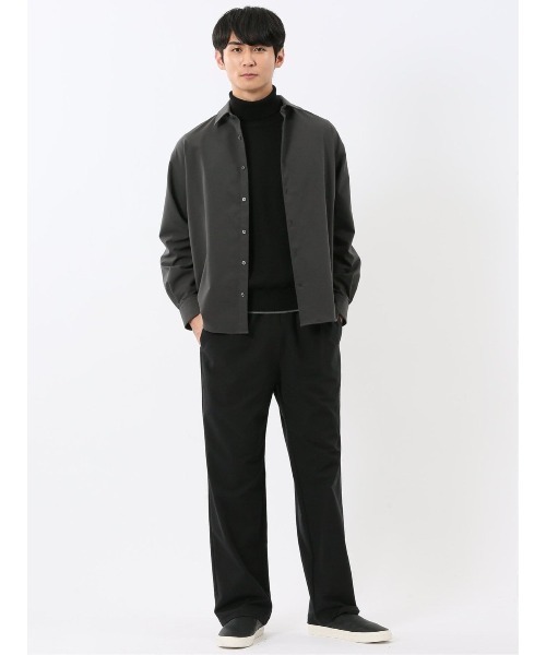 m.f.editorial（エムエフエディトリアル）の「【ストレッチ】m.f.エディトリアル メンズ ワイド ストレート パンツ(セットアップ可能)（スラックス・メンズ・ブラック/グレー系その他2・LARGE/MEDIUM）」の16枚目の写真