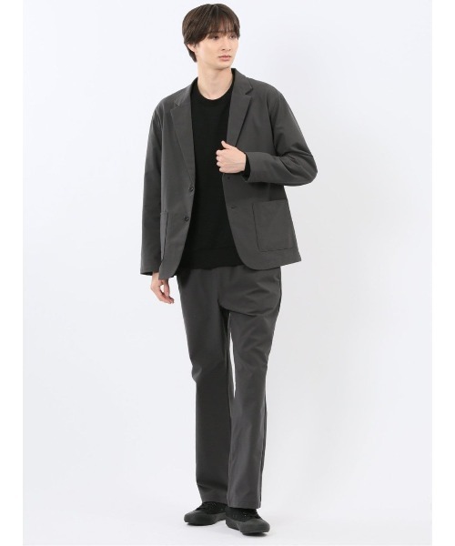 m.f.editorial（エムエフエディトリアル）の「【ストレッチ】m.f.エディトリアル メンズ ワイド ストレート パンツ(セットアップ可能)（スラックス・メンズ・ブラック/グレー系その他2・LARGE/MEDIUM）」の4枚目の写真