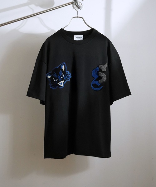 SeeSew(シーソー)の「【UNISEX】NEKOMATA SAGARA TEE/ネコマタサガラTシャツ(Tシャツ/カットソー・メンズ・ホワイト/チャコールグレー/ブラック・L/M)」の14枚目の写真