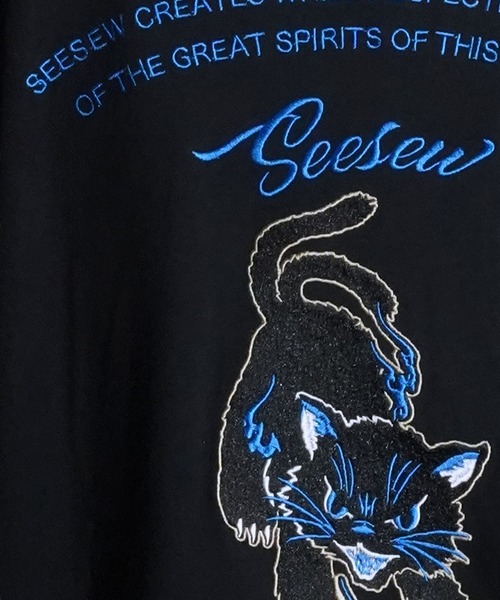 SeeSew(シーソー)の「【UNISEX】NEKOMATA SAGARA TEE/ネコマタサガラTシャツ(Tシャツ/カットソー・メンズ・ホワイト/チャコールグレー/ブラック・L/M)」の10枚目の写真