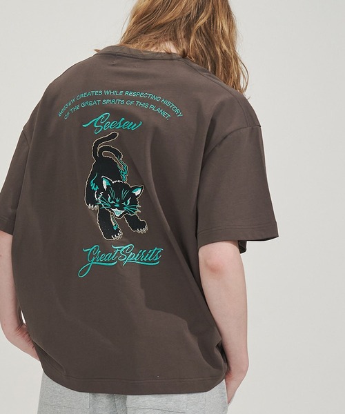 SeeSew(シーソー)の「【UNISEX】NEKOMATA SAGARA TEE/ネコマタサガラTシャツ(Tシャツ/カットソー・メンズ・ホワイト/チャコールグレー/ブラック・L/M)」の21枚目の写真
