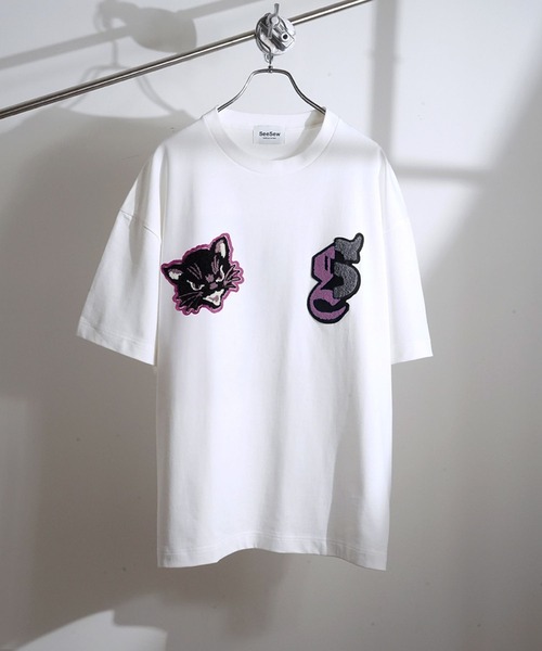 SeeSew(シーソー)の「【UNISEX】NEKOMATA SAGARA TEE/ネコマタサガラTシャツ(Tシャツ/カットソー・メンズ・ホワイト/チャコールグレー/ブラック・L/M)」の19枚目の写真
