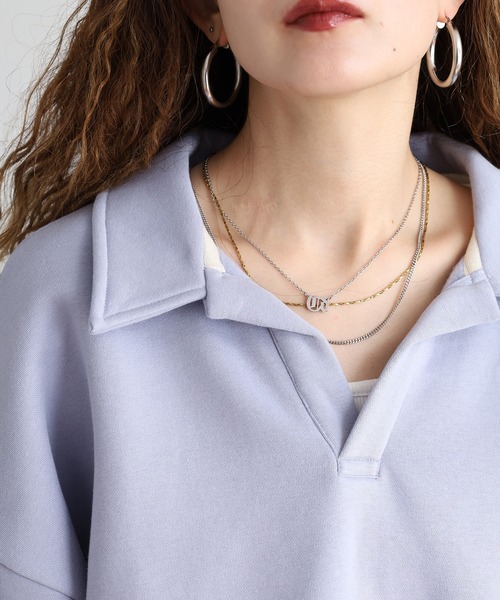 GUESS JEANS（ゲスジーンズ）の「GUESS JEANS ノッチドラペルカラー ポロスウェット（スウェット・レディース・ライトブルー・XS/L/M/S）」の8枚目の写真