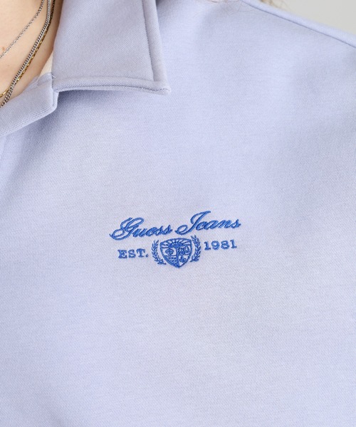 GUESS JEANS（ゲスジーンズ）の「GUESS JEANS ノッチドラペルカラー ポロスウェット（スウェット・レディース・ライトブルー・XS/L/M/S）」の9枚目の写真