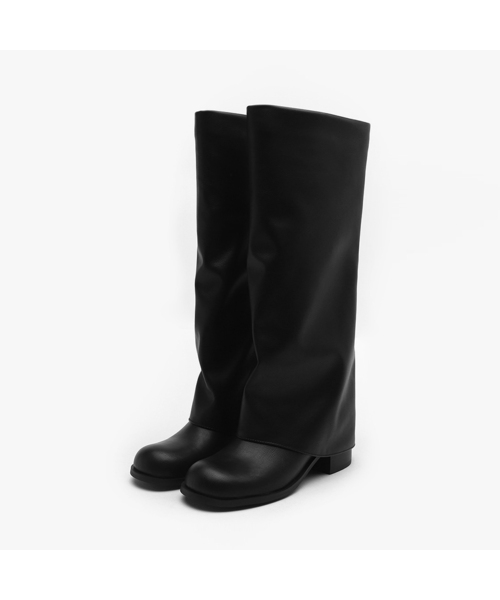 SAPPUN（サプン）の「Bellian ラウンド 折畳み ロングブーツ (5cm)（ブーツ・レディース・ブラック/ベージュ/ブラウン・22.5cm/23cm/23.5cm/24cm/24.5cm/25cm/25.5cm）」の2枚目の写真