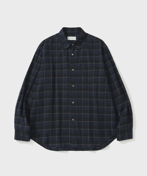 SHIRTER(シャーター)の「NAVONA FLANNEL CHECK SHIRT (NAVY)(シャツ/ブラウス・メンズ・その他・SMALL/MEDIUM/LARGE)」の1枚目の写真