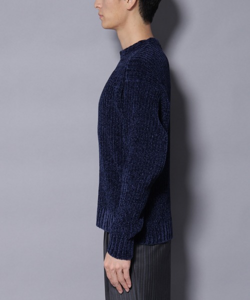 セール】ローゲージ ベロアモール クルーネックニット（ニット