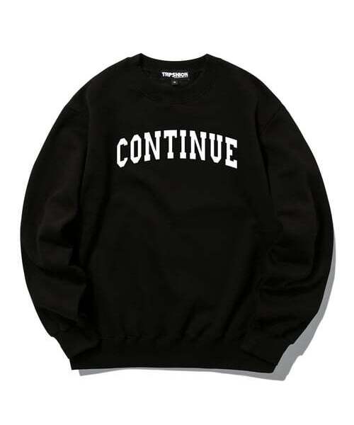 CONTINUE LOGO Crew Neck - Black