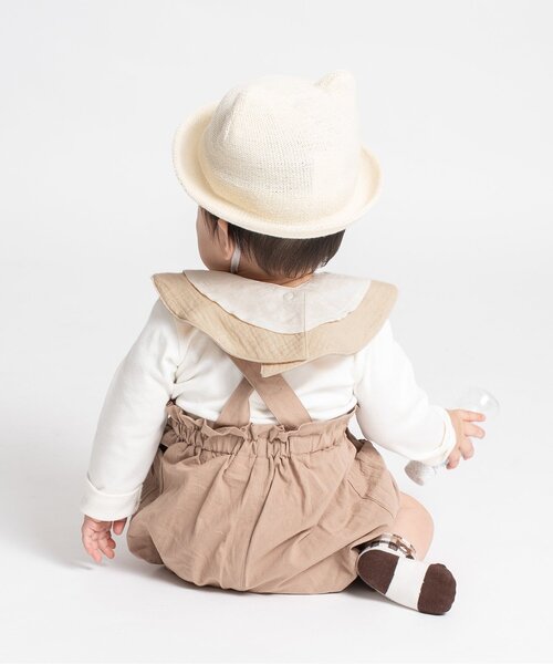 Ampersand（アンパサンド）の「ドットジャガードスカーフスタイ（スタイ/よだれかけ・キッズ・ベージュ/ブルー・90）」の4枚目の写真