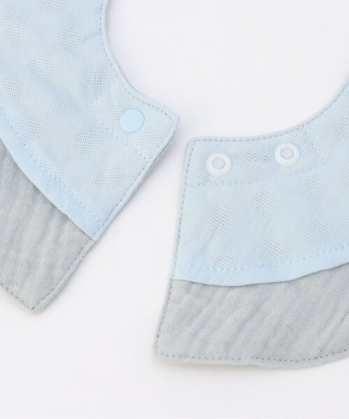 Ampersand（アンパサンド）の「ドットジャガードスカーフスタイ（スタイ/よだれかけ・キッズ・ベージュ/ブルー・90）」の10枚目の写真