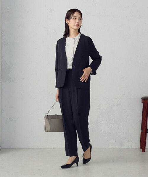 COMME CA ISM（コムサイズム）の「【宮城舞さん着用】【セットアップ対応】ポリエステルツイル　テーパードパンツ（その他パンツ・レディース・グレー/ネイビー・X-SMALL/SMALL/MEDIUM/LARGE/X-LARGE）」の5枚目の写真