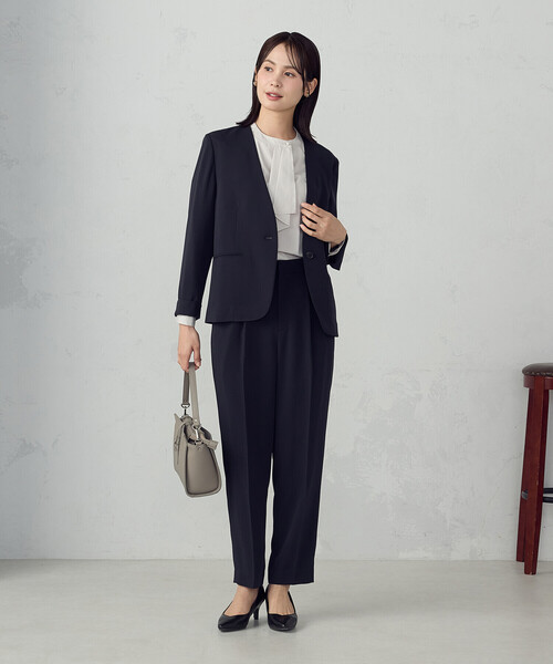 COMME CA ISM（コムサイズム）の「【宮城舞さん着用】【セットアップ対応】ポリエステルツイル　テーパードパンツ（その他パンツ・レディース・グレー/ネイビー・X-SMALL/SMALL/MEDIUM/LARGE/X-LARGE）」の6枚目の写真