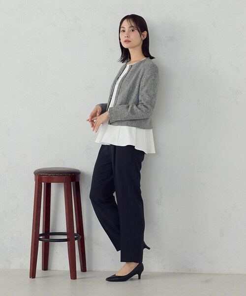 COMME CA ISM（コムサイズム）の「【宮城舞さん着用】【セットアップ対応】ポリエステルツイル　テーパードパンツ（その他パンツ・レディース・グレー/ネイビー・X-SMALL/SMALL/MEDIUM/LARGE/X-LARGE）」の8枚目の写真