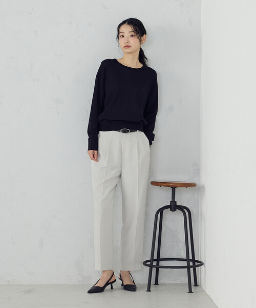 COMME CA ISM（コムサイズム）の「【宮城舞さん着用】【セットアップ対応】ポリエステルツイル　テーパードパンツ（その他パンツ・レディース・グレー/ネイビー・X-SMALL/SMALL/MEDIUM/LARGE/X-LARGE）」の9枚目の写真