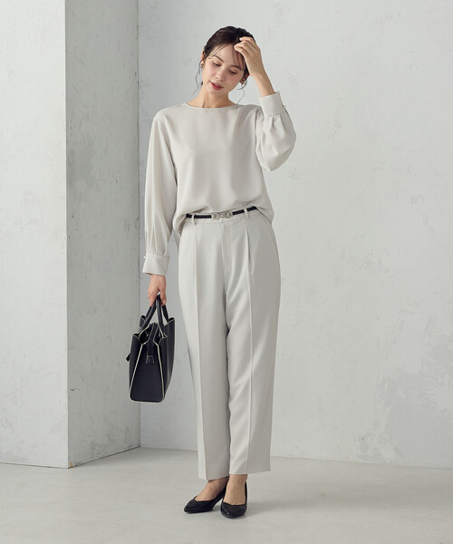 COMME CA ISM（コムサイズム）の「【宮城舞さん着用】【セットアップ対応】ポリエステルツイル　テーパードパンツ（その他パンツ・レディース・グレー/ネイビー・X-SMALL/SMALL/MEDIUM/LARGE/X-LARGE）」の15枚目の写真