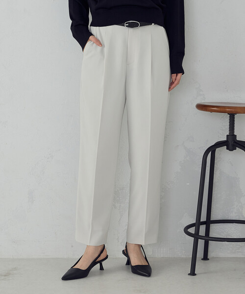 COMME CA ISM（コムサイズム）の「【宮城舞さん着用】【セットアップ対応】ポリエステルツイル　テーパードパンツ（その他パンツ・レディース・グレー/ネイビー・X-SMALL/SMALL/MEDIUM/LARGE/X-LARGE）」の17枚目の写真