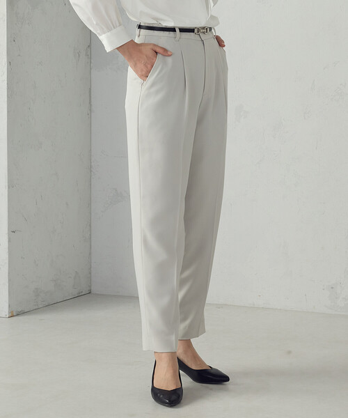 COMME CA ISM（コムサイズム）の「【宮城舞さん着用】【セットアップ対応】ポリエステルツイル　テーパードパンツ（その他パンツ・レディース・グレー/ネイビー・X-SMALL/SMALL/MEDIUM/LARGE/X-LARGE）」の18枚目の写真