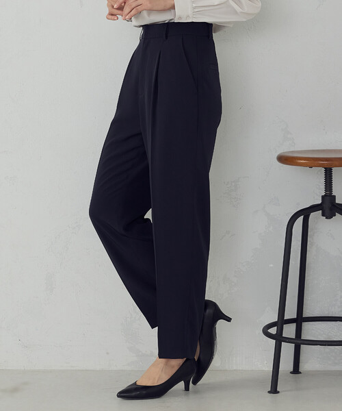 COMME CA ISM（コムサイズム）の「【宮城舞さん着用】【セットアップ対応】ポリエステルツイル　テーパードパンツ（その他パンツ・レディース・グレー/ネイビー・X-SMALL/SMALL/MEDIUM/LARGE/X-LARGE）」の21枚目の写真