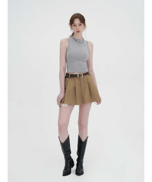 BIBORA（ビボラ）の「ワイドタックミニスカート（ベージュ）（スカート・レディース・その他・SMALL/MEDIUM）」の2枚目の写真