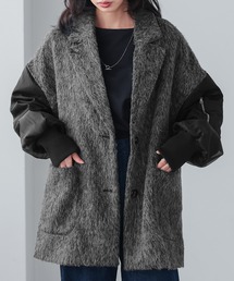 itto...（イット）の「シャギー×オーガンジー異素材MIXコート（チェスターコート）」