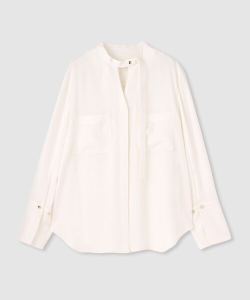 allureville（アルアバイル）の「ブライトツイルアシメボウブラウス（シャツ/ブラウス・レディース・ブラウン/オフホワイト/ブルー・2）」の2枚目の写真