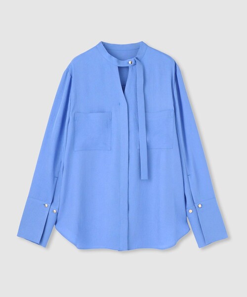 allureville（アルアバイル）の「ブライトツイルアシメボウブラウス（シャツ/ブラウス・レディース・ブラウン/オフホワイト/ブルー・2）」の11枚目の写真